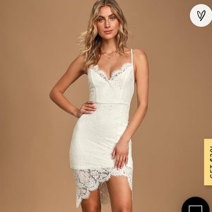Flirting with Desire White Lace Bodycon Dress